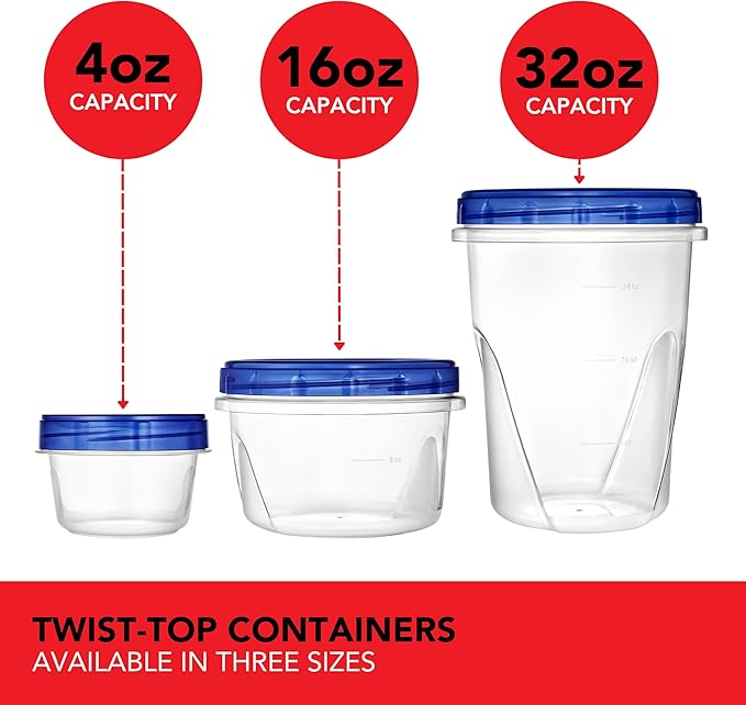 Stock Your Home 4oz Plastic Containers with Twist Top Lids (6 Pack)