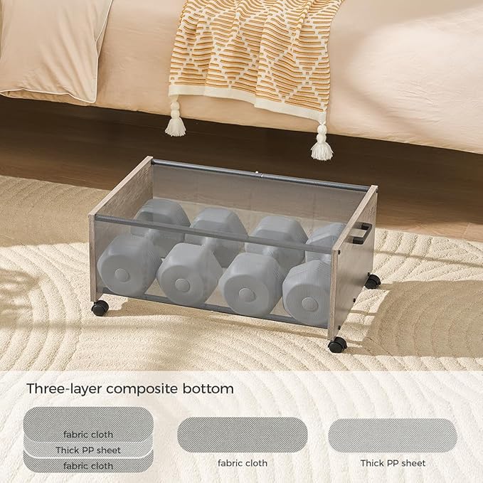 Under Bed Storage with Wheels, Bigger Size, Under Bed Drawers Heavy Duty