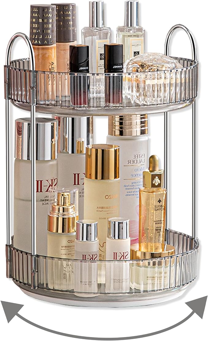 360 Rotating Makeup Organizer for Vanity, Bathroom Countertop Organizer