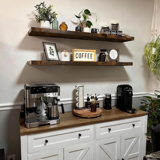 Floating Shelves, 48 inches Long Wall Mounted Rustic Wood Shelves for Bathroom