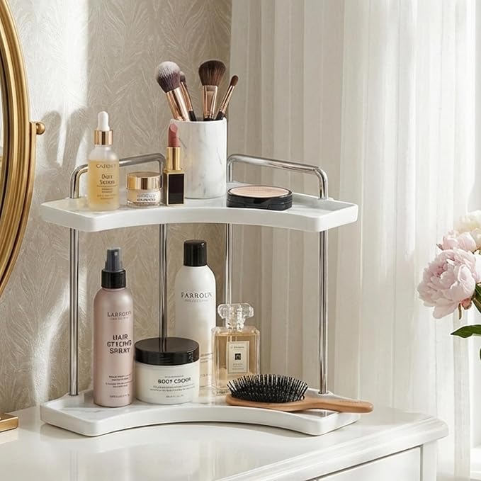 Ceramic Bathroom Corner Countertop Organizer