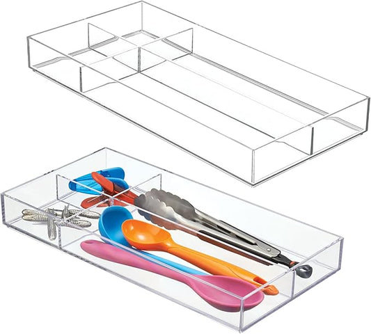 4-Section Stackable Makeup Drawer Organizer for Cosmetics and Toiletries