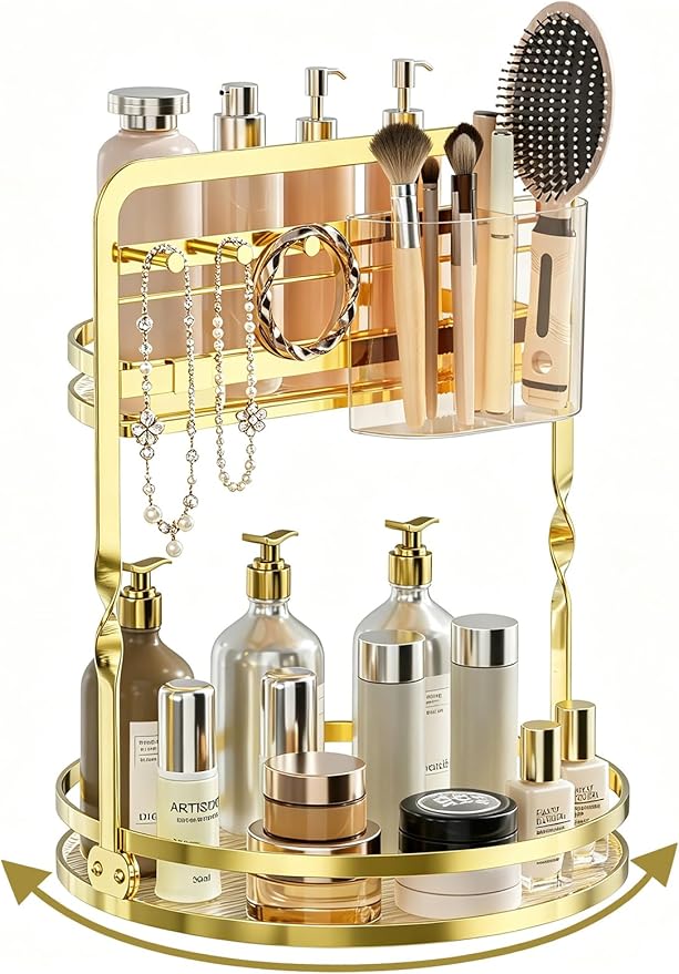360° Rotating Makeup Organizer for Vanity
