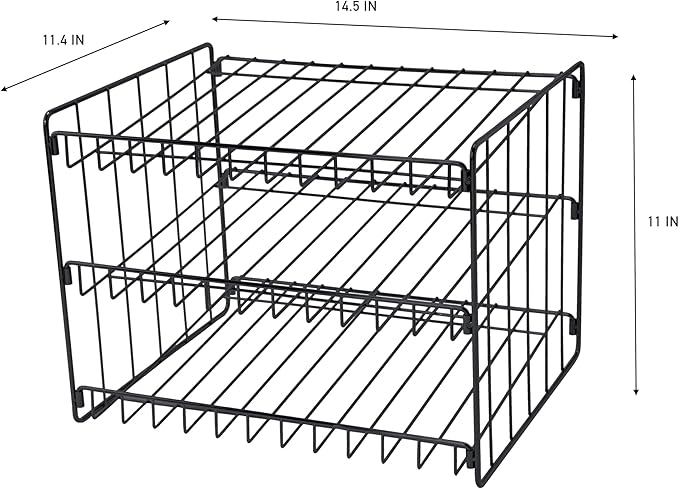 Kitchen Details 3 Tier Can Storage Organizer Rack in Black