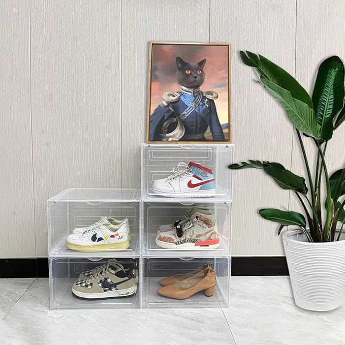 8 PACK XL Shoe Storage Box, Drop Side Sneaker Display Case