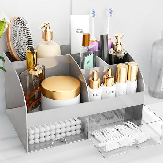 Makeup Organizer with Drawers, Grey