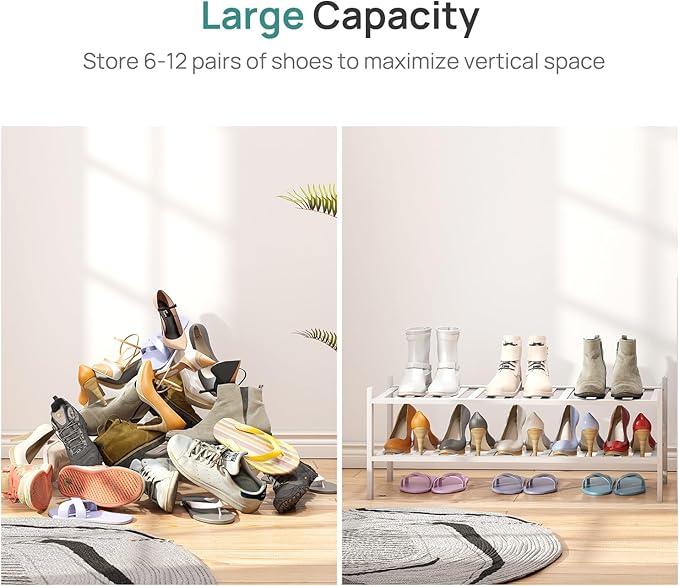 Long Shoe Rack for Entryway, Shoe Organizer for Hallway Closet