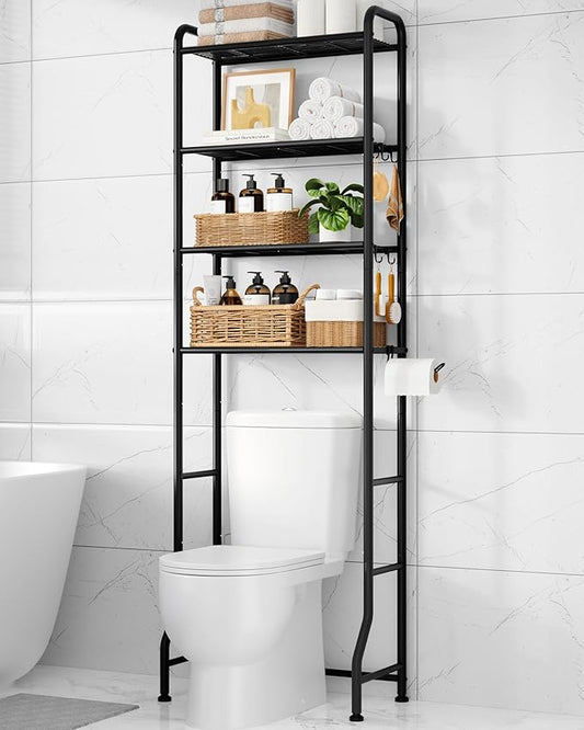 Over Toilet Storage Rack, Metal Over Toilet Bathroom Organizer Shelf, 74.2" H