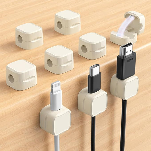 Magnetic Cable Clips, Adjustable Cord Holder Management, 9-Pack Beige
