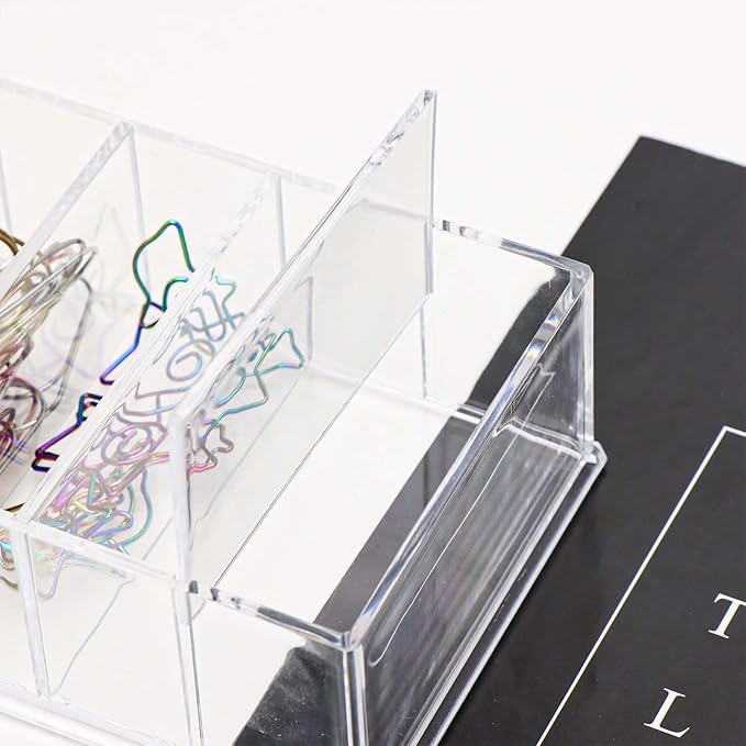 Clear Drawer Organizer 8-Section Desk Compartment Acrylic Tray Holder