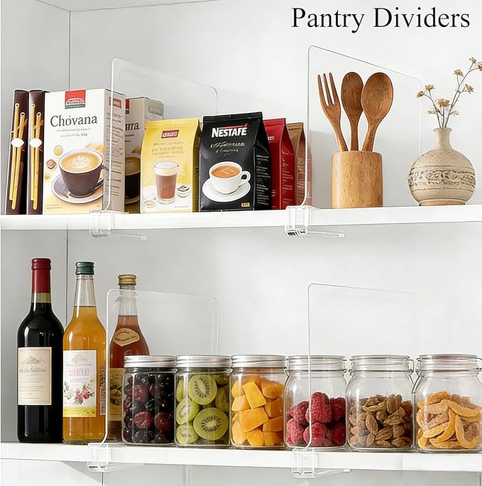Acrylic Shelf Dividers for Closet Organization: Clear Handbag Purse Organizer for Closet - Shelf Separators for Sweater Sweatshirt Clothes Towel in Bedroom Kitchen, 10Pack
