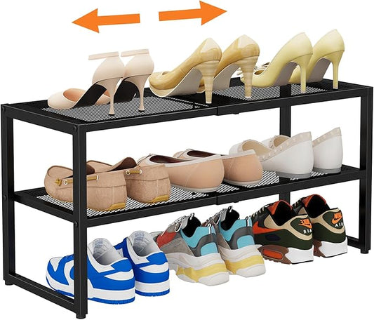 2 Tier Shoe Rack Organizer for Closet and Entryway