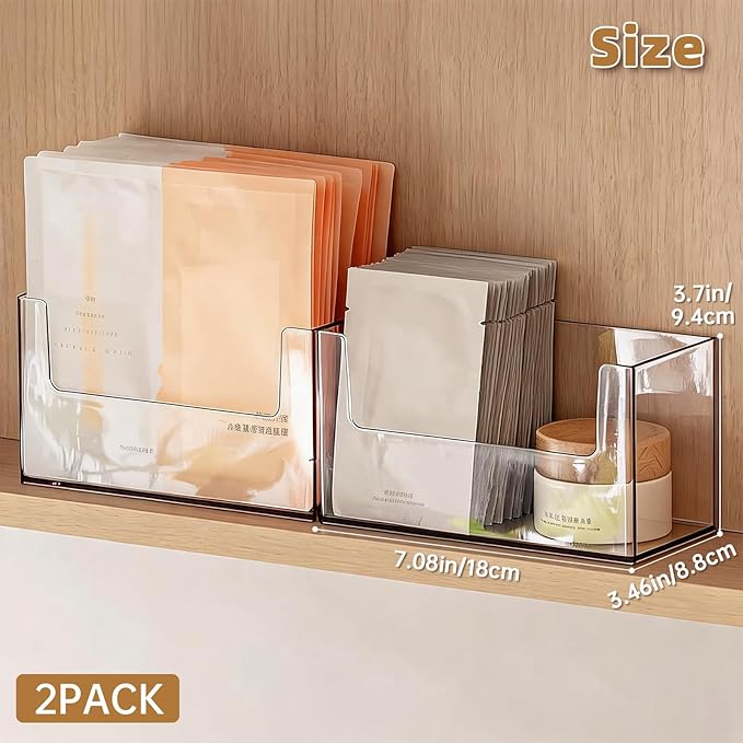 2 Pack Clear Medicine Cabinet Organizer
