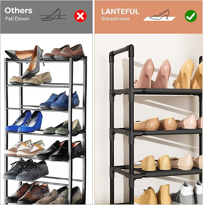 7 Tiers Shoe Rack 18-20 Pairs Boots Organizer Storage Sturdy Narrow Shoe Shelf