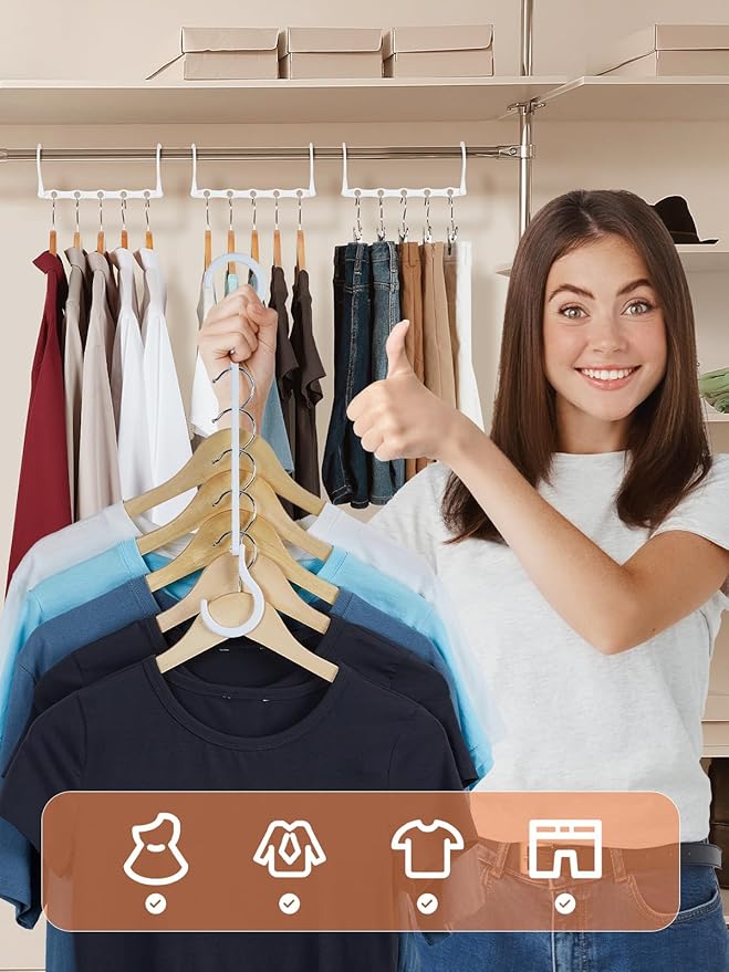 DAY White Magic Space Saving Hangers, Premium Smart Hanger Hooks