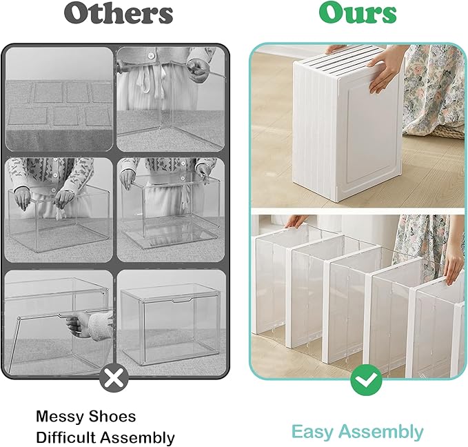 Upgrade Clear Foldable Shoe Storage Organizer