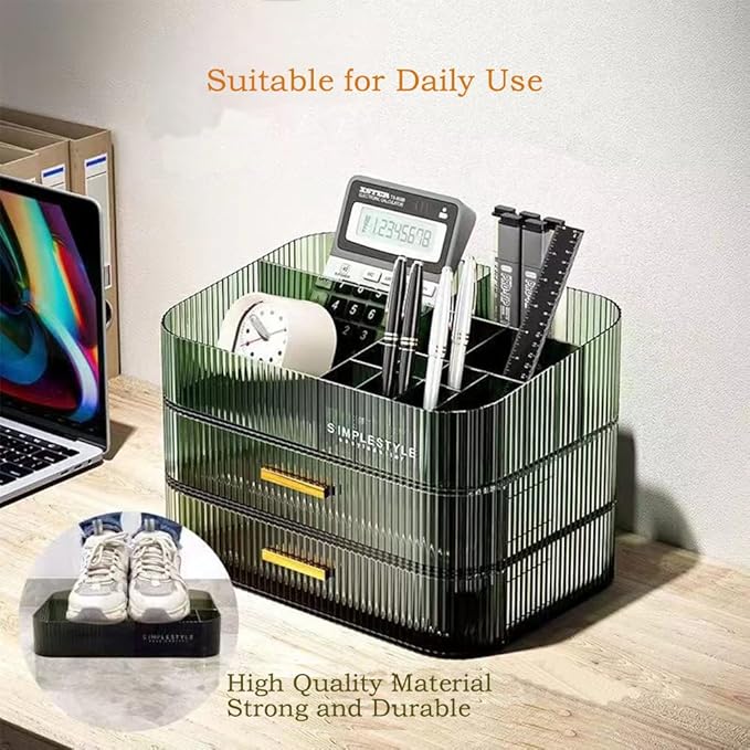 Stackable Makeup Organizer Drawers, Nail Care -Green