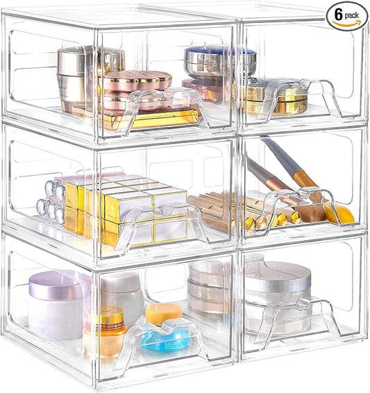 6 Pack Stackable Makeup Organizer