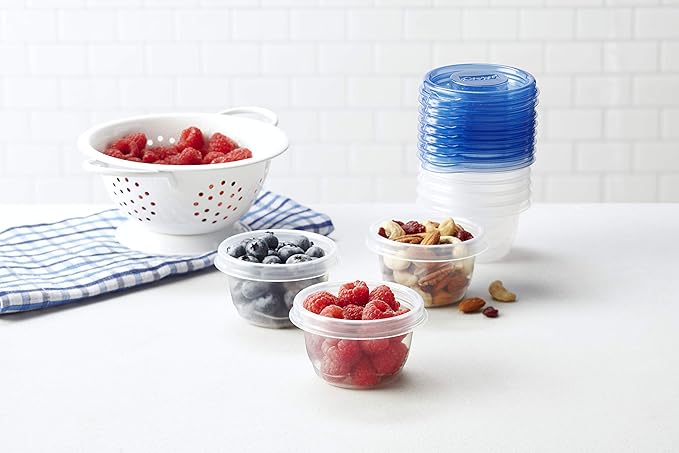 Glad GladWare Mini Round Food Storage Containers with Lids, 12 Pack