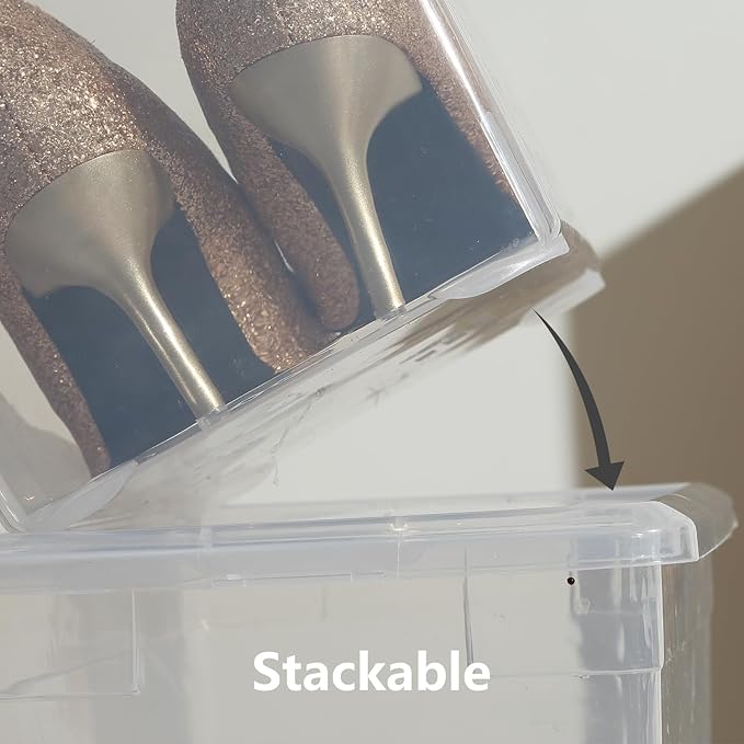 6 Pack 22QT Plastic Storage Bins with Lids