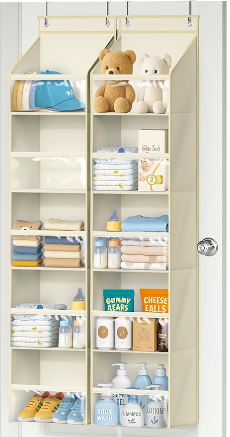 2 Pack Over the Door Organizer, Light Yellow