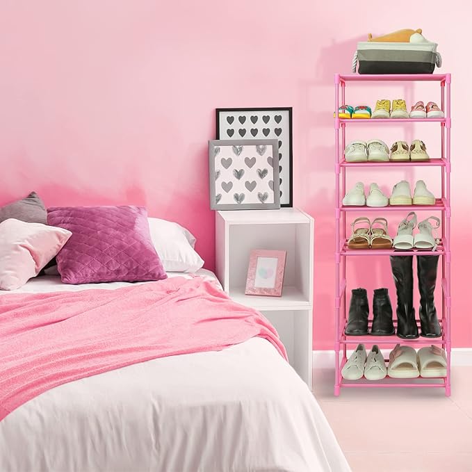 4-Tier Free Standing Shoe Racks for 6-8 Pairs Shoe Storage