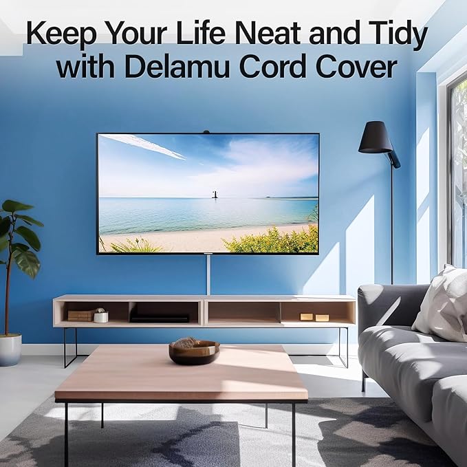 56.7in Cord Hider, Cord Covers for 1-2 Wires on Wall, One-Cord Cable Hider