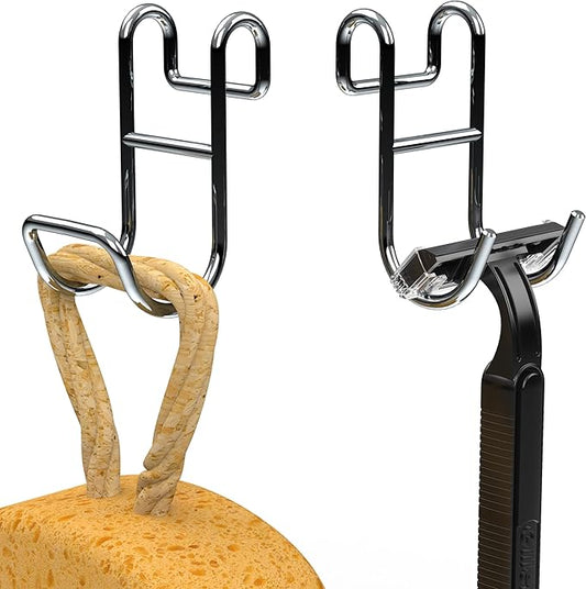 Shower Caddy Shelf Basket Rack Hooks Stainless Steel Metal Bathroom Hangers