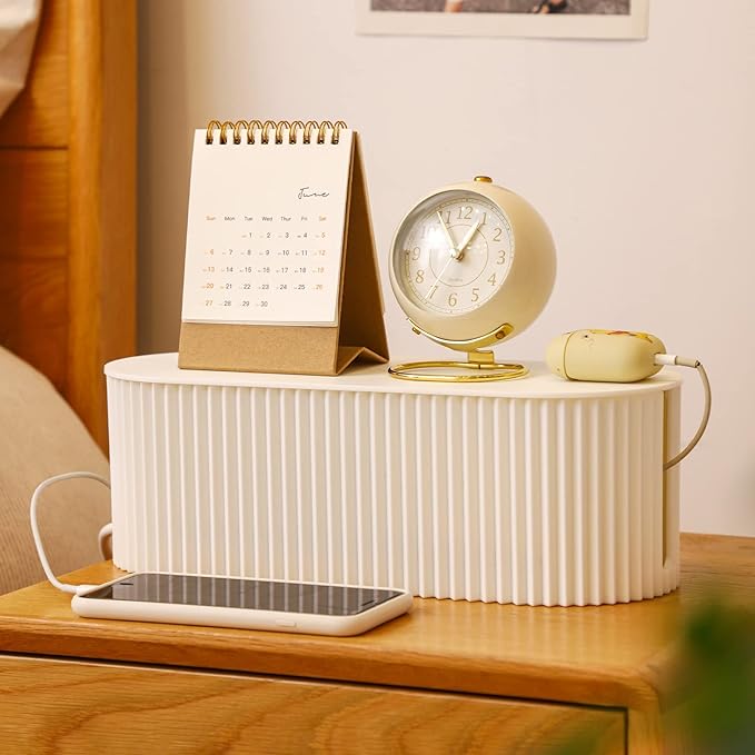 Cable Management Box with 10 Cable Ties, Organizer Box for Power Strips