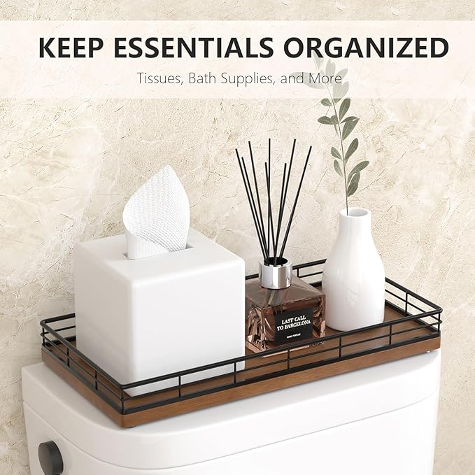 Toilet Paper Basket Organizer, Black & Brown