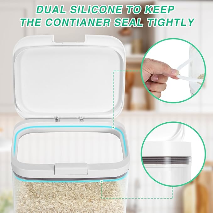 Versatile Storage Container Bin with Pop-up Lid & Scoop