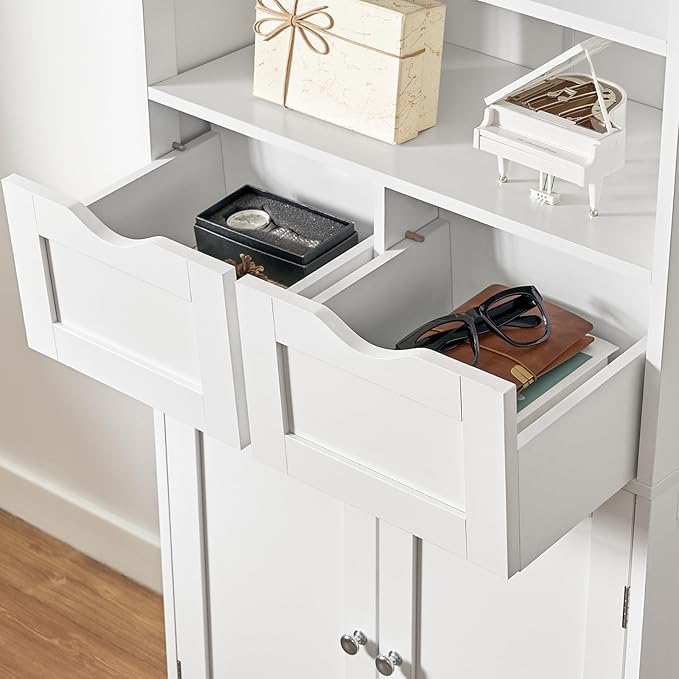 Tall Bathroom Cabinet, Storage Cabinet with Adjustable Shelves