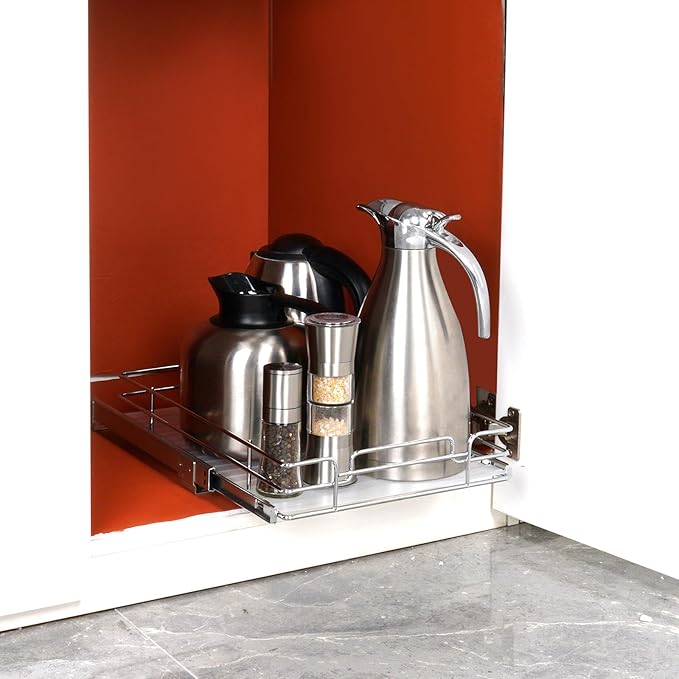 12.5"Wx21"Dx3.5"H Pull Out Cabinet Organizer