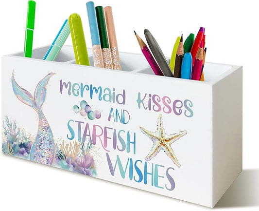 Pastel Mermaid Beach Pen Pencil Holder Organizer for Desk