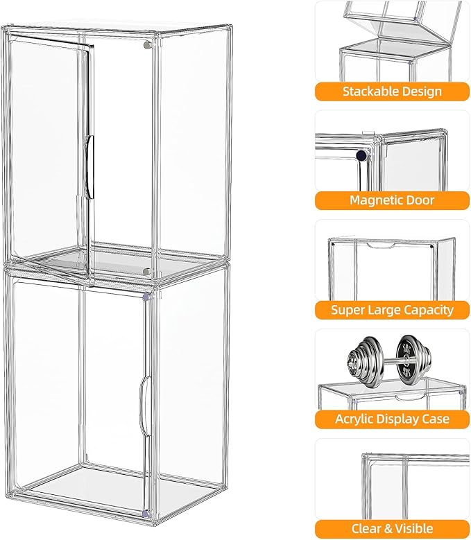 Boot Storage Organizer Tall Boots Boxes 3 Pack Clear Plastic Stackable Boot Organizers and Storage, Shoe Organizer Box, Shoe Bin Container, Acrylic Display Case for Entryway, Closet