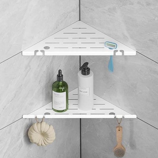 Shower Corner Shelf, 304 Stainless Steel, Black, Wall Mount, Triangular