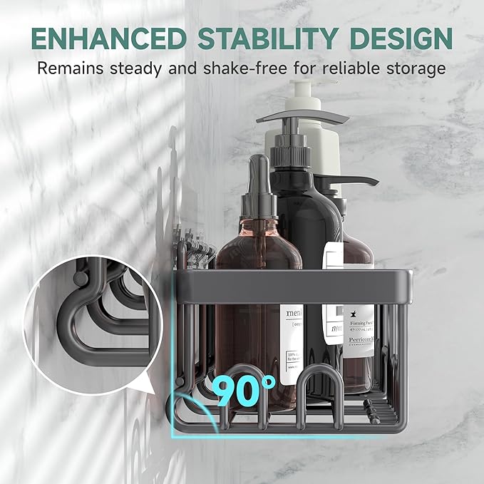 Rustproof & Waterproof Shower Caddy 6-Pack, Dark Grey
