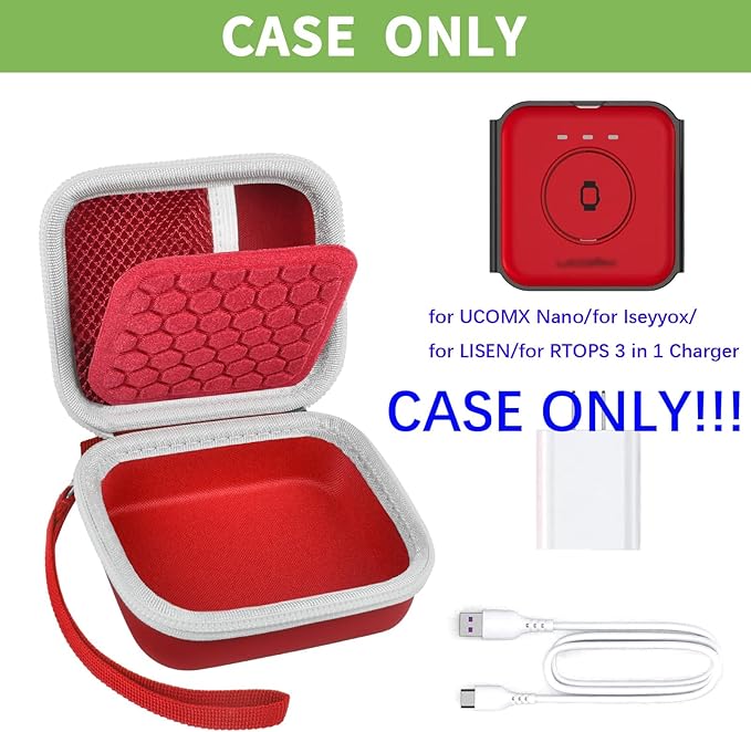 Hard Shell Travel Case for Foldable 3-in-1 Wireless Charger, Portable Storage Organizer for UCOMX/for Hicober/for Iseyyox/for LISEN Charging Station, Protective Bag for Cables & Adapters (Box Only)