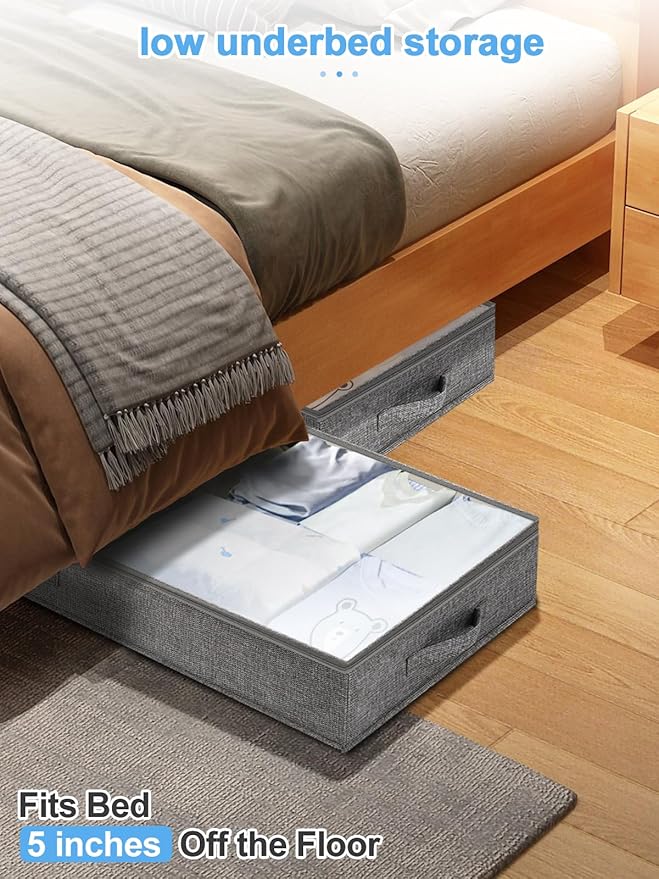 5 Inches High Low Profile Under Bed Storage Containers，No-Structure