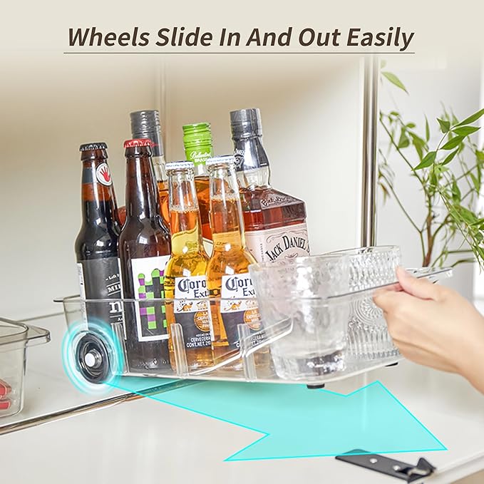 3 Pack Fridge Organizer on Wheels