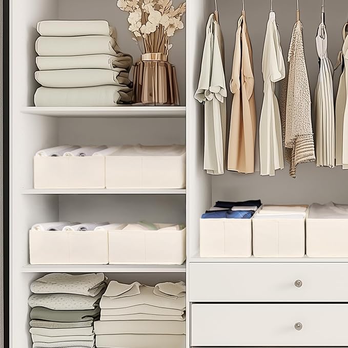 Drawer Organizer Clothes, 21 Pack Dresser Organizer for Baby Clothes, Beige