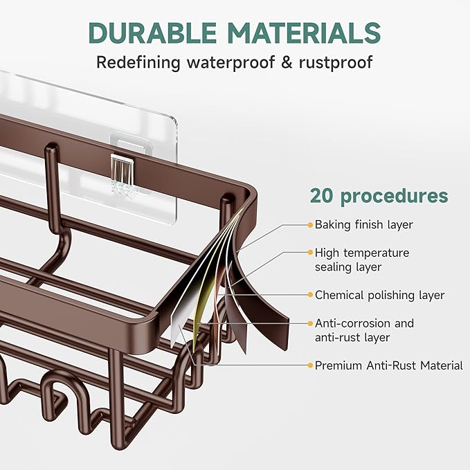 Shower Caddy 6-Pack, No Drilling & Rustproof