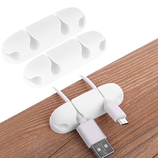 WLLHYF Cable Clips 3PCS Cord Wire Organizer Cable Management Holders 4 Hole Silicone Cable Harness USB Charging Accessory Cable Holder for Office and Home Desk