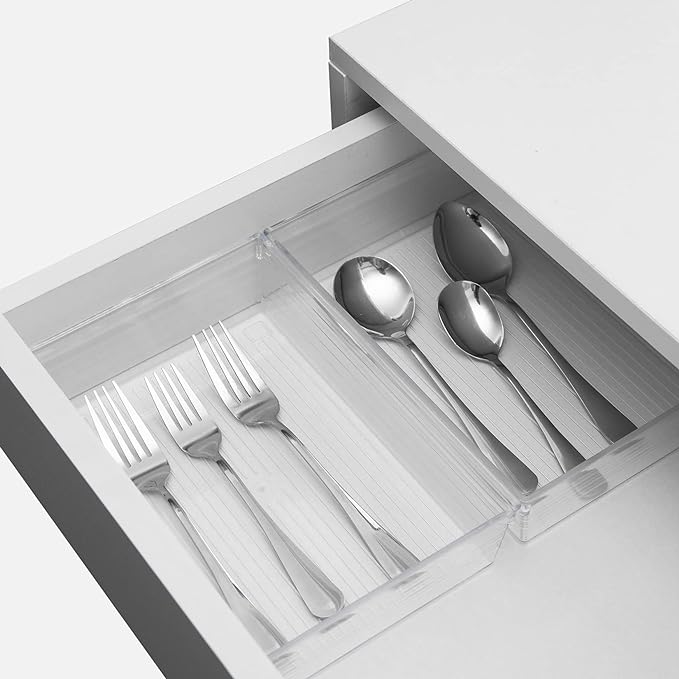 Clear Plastic Drawer Organizer Tray for Vanity Cabinet (9"×6"×2" Set of 4)