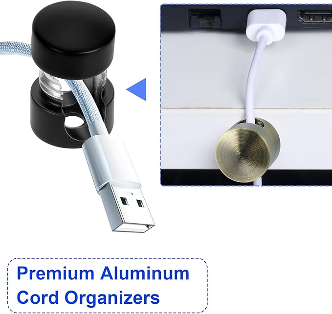 3 Sets Charger Holders for Cords, Adjustable Cable Anchor Holders