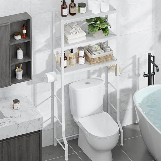 Over The Toilet Storage Cabinet, Sturdy Bathroom Organizer, Easy Assembly, White