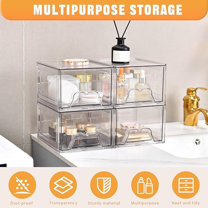 6 Pack Stackable Makeup Organizer