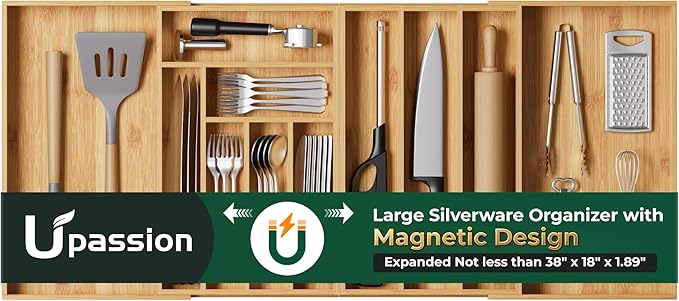 Large Silverware Organizer, Utensil Tray for Kitchen