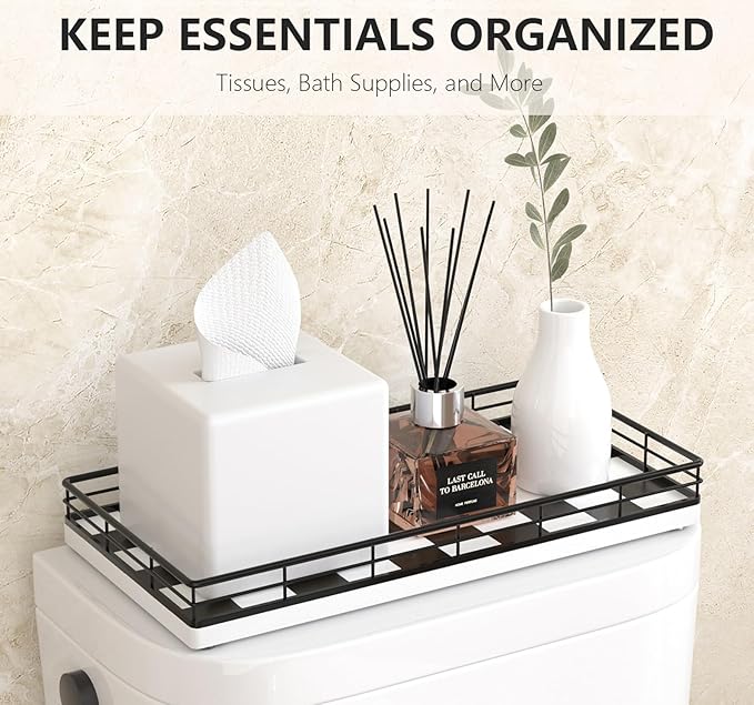 Toilet Paper Basket Organizer, Black & White