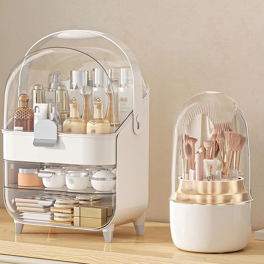 Makeup Organizer Countertop, Sliver/Brush